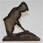 Hubley Cast Iron Golfer Doorstop - Drilled Hole Marks - #34 Marking