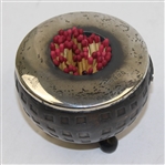 Silver Topped Large Match Stick Holder - Mesh Pattern Golf Ball Theme
