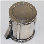 Circular Sterling Golf Themed Match Holder with Mesh Pattern Golf Ball on Lid