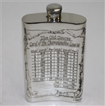 St. Andrews 'The Old Course' Pewter Flask with Course Layout - Excellent Condition with Funnel