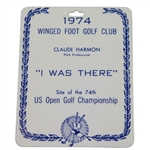 1974 US Open at Winged Foot Bag Tag with Claude Harmon Head Pro Notation