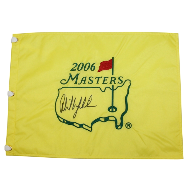 Phil Mickelson Signed 2006 Masters Embroidered Flag JSA ALOA