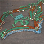Pebble Beach Coffee Table with Detailed Routing of Course - Unique
