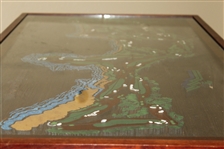 Pebble Beach Coffee Table with Detailed Routing of Course - Unique