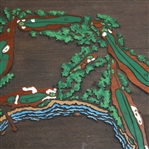 Pebble Beach Coffee Table with Detailed Routing of Course - Unique