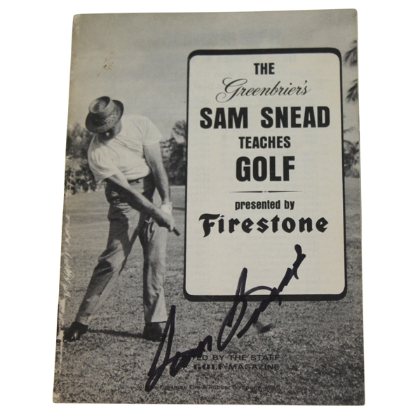 Sam Snead Signed 1966 Greenbriers Sam Snead Teaches Golf 24 Page Booklet JSA ALOA