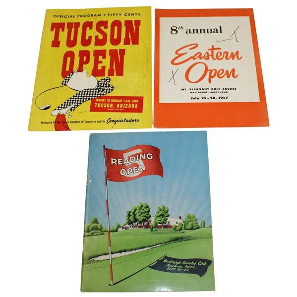 Three 1950s Tournament Programs - Tucson Open, Reading Open, and Eastern Open