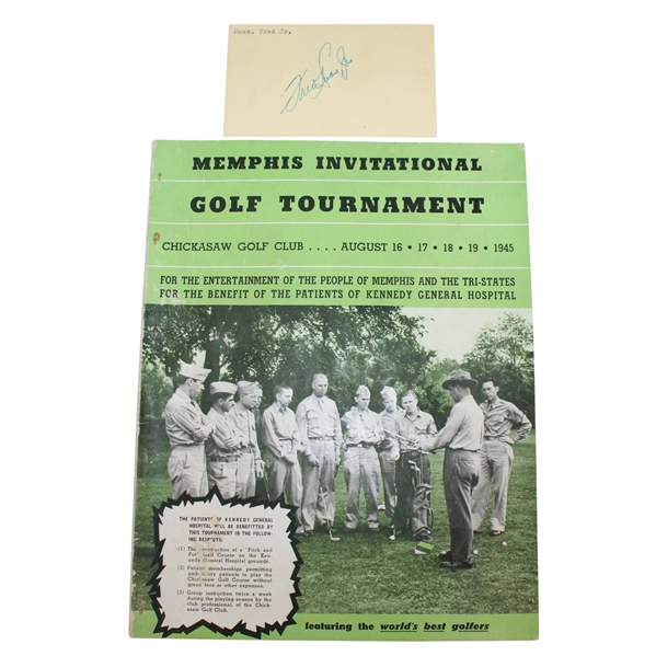 Fred Haas Jr. Signed Cut with 1945 Memphis Invitational Program JSA ALOA