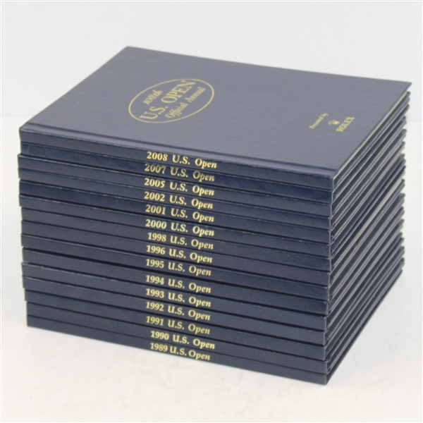 Lot of 15 Different US Open Rolex Annuals - 1989-96, 1998, 2000-2002, 2005, 2007-08
