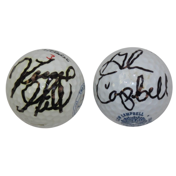 Glen Campbell & Vince Gill Signed Logo Golf Balls - Golfing Musicians JSA ALOA