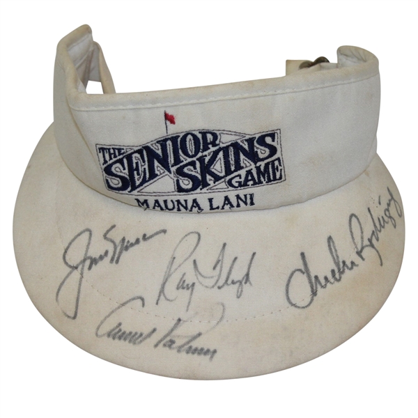 Arnold Palmer, Jack Nicklaus, Ray Floyd, & Chi Chi Signed Senior Skins Game Visor JSA ALOA