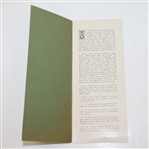 1934 Augusta National 'Bobby Jones' Golf Course Description by Dr. Alister MacKenzie Pamphlet-