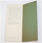 1934 Augusta National 'Bobby Jones' Golf Course Description by Dr. Alister MacKenzie Pamphlet-