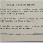 1933-1934 Earliest Known Augusta National Golf Club Scorecard - Near Mint Condition