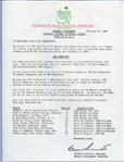 1959 Augusta National February Press Release of Cliff Roberts -Announces Jack Nicklaus 1st Invite To Play & Palmer Permanent Spot 