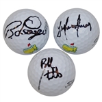 Bubba Watson, Trevor Immelman, & Bernhard Langer Signed Masters Logo Golf Balls JSA ALOA