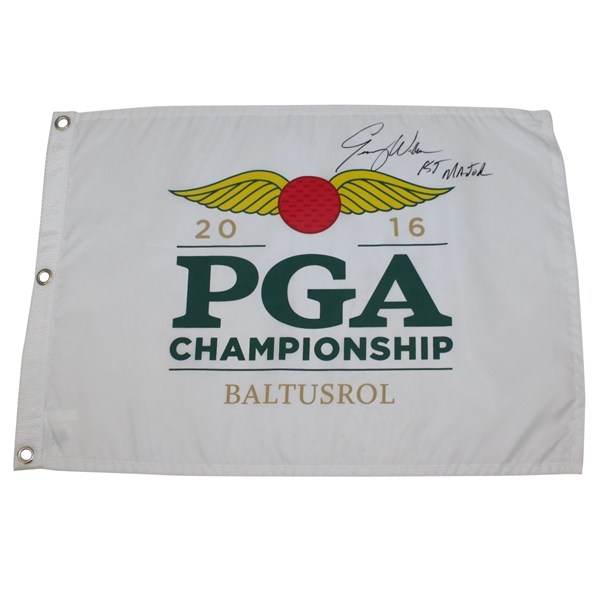 Jimmy Walker Signed 2016 PGA Championship at Baltusrol Flag - 1st Major Notation JSA ALOA