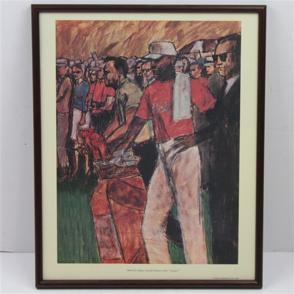 1966 Elldor 1960 U.S. Open, Arnold Palmers first "Charge" Picture - Framed