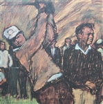 1966 Elldor 'U.S. Open Play-off 1962. Palmer, 71, Nicklaus 74' Picture - Framed