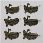 Six Masters Prototype Undated Lapel Pins - Discarded by Augusta National!