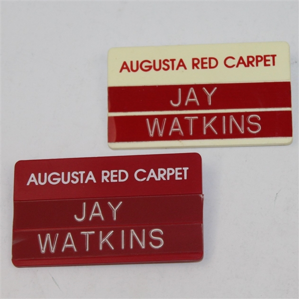 Seldom Seen Augusta Red Carpet Badges - Issued to Jay Watkins