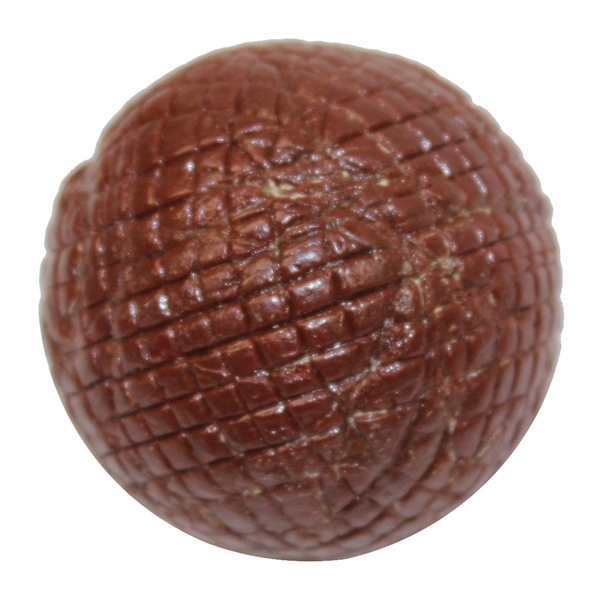 Circa 1860s No Name "Red" Knife Cut Gutta Golf Ball