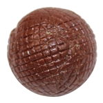 Circa 1860s No Name "Red" Knife Cut Gutta Golf Ball