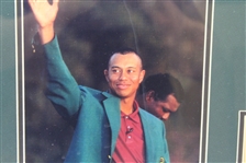 Tiger Woods Masters 2001 Display - Flag, Photo, Badge, & Plaque - Framed