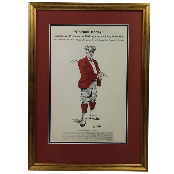 1897 Colonel Bogey Display with Bernard Darwin Quotation - Framed 