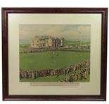 1930 Bobby Jones Putting on 18th Green at St. Andrews - Framed
