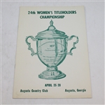 Women's Titleholders Golf Championship Programs at Augusta Country Club- 1962, 1965, 1966
