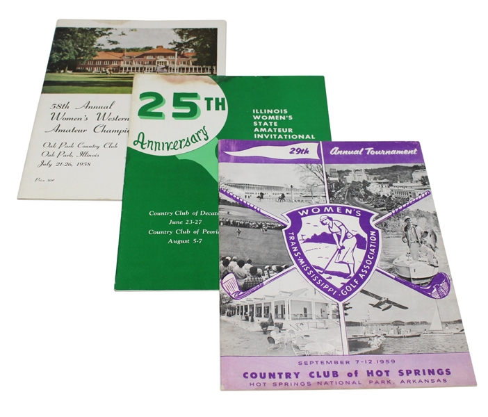 Trio of Womens Amateur Tournament Programs- Western Amateur, Trans-Mississippi, Illinois State