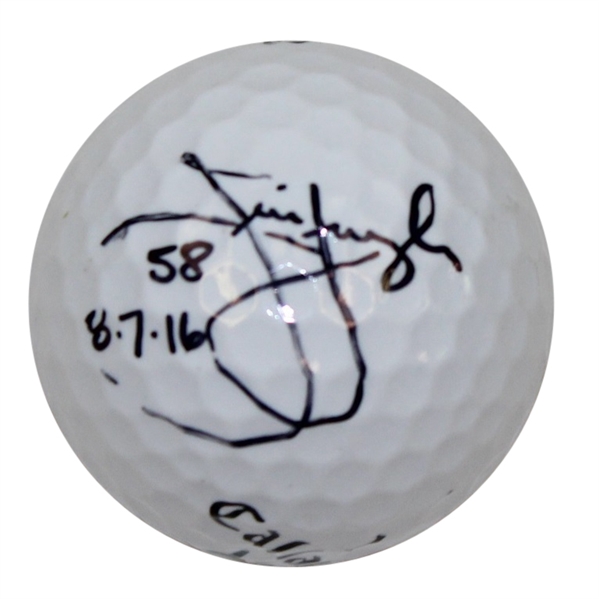 Jim Furyk Signed "58" Inscription Golf Ball - Lowest Ever PGA Round! JSA Q17819