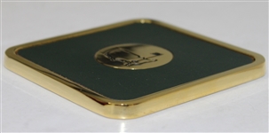 Augusta National Brass and Leather Coaster