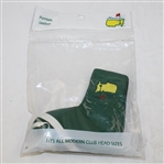 Green and White Leather Masters Putter Cover