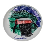 Arnold Palmer Signed Original Hand Painted Latrobe Plate - Historic Bridge FULL JSA #Z25681