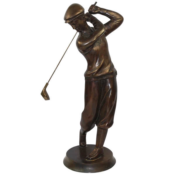 Vintage Large Depicted Turn of Century Golfer - Unmarked Bronze Statue - Over 2ft Tall!
