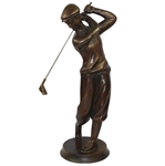 Vintage Large Depicted Turn of Century Golfer - Unmarked Bronze Statue - Over 2ft Tall!