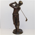 Vintage Large Depicted Turn of Century Golfer - Unmarked Bronze Statue - Over 2ft Tall!