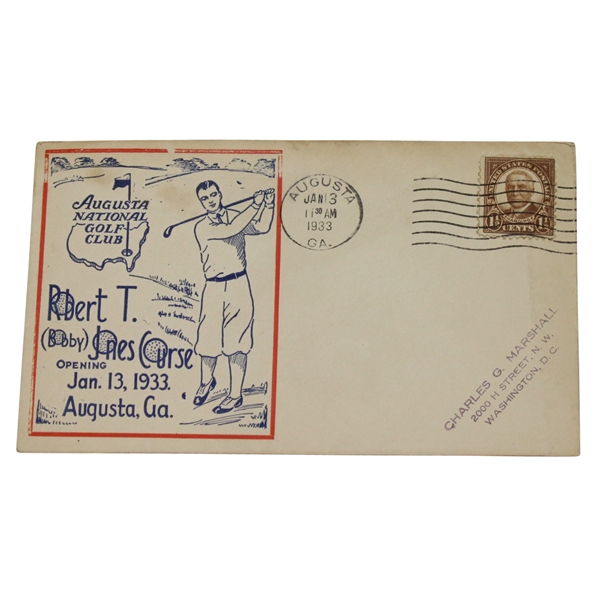 1933 Bobby Jones Course Augusta National GC First Day Cover