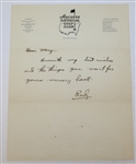 1933 Letter on Augusta National Letterhead with First Day Cachet - from 'Reed'