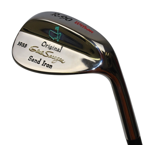 Unused Wilson R-90 Stamped Original Gene Sarazen Sand Iron with Green Masters Logo