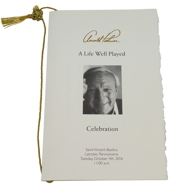 Arnold Palmer Memorial Funeral Service Program