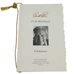 Arnold Palmer Memorial Funeral Service Program