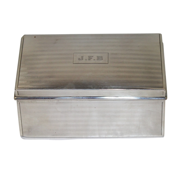 1923 American Walker Cup Team Sterling Silver Humidor Presented to J. Frederick Byers
