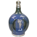 Fulper Decanter and Music Box with Sterling Sliver Inlay- Circa 1900
