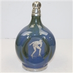 Fulper Decanter and Music Box with Sterling Sliver Inlay- Circa 1900