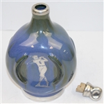 Fulper Decanter and Music Box with Sterling Sliver Inlay- Circa 1900