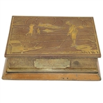 1927 Earl B. Huffamn Trophy Won by Dr. J.E. Hardman Smith Metal Bronze Cigar Box