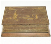 1927 Earl B. Huffamn Trophy Won by Dr. J.E. Hardman Smith Metal Bronze Cigar Box